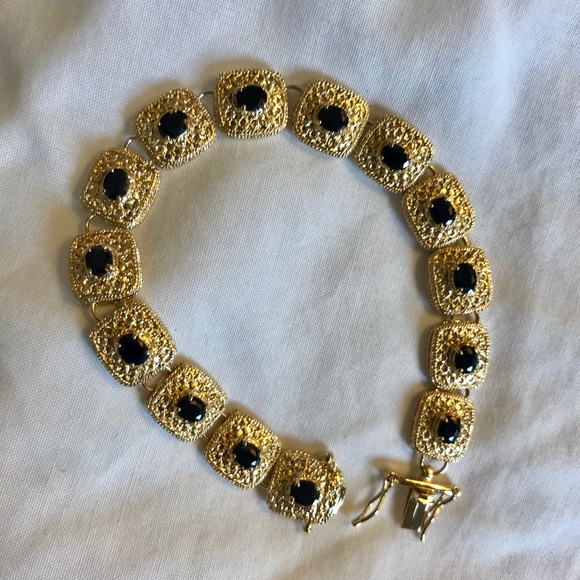 7.0 TVW sapphire bracelet w/ 18-karat yellow gold - Picture 3 of 8